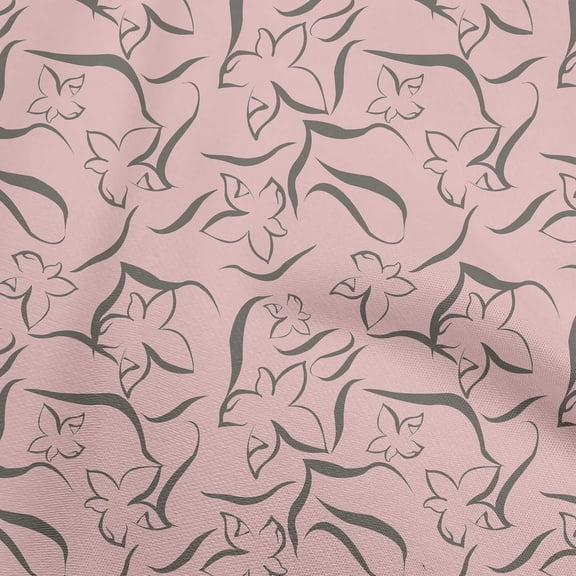 oneOone Polyester Spandex Light Pink Fabric Floral & Diy Clothing Quilting Fabric Print Fabric By Yard 56 Inch Wide