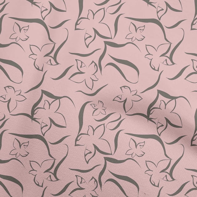 oneOone Rayon Light Pink Fabric Floral & Craft Projects Decor Fabric Printed By The Yard 56 Inch Wide