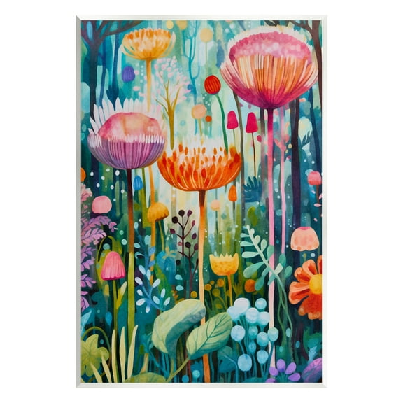 Stupell Industries Whimsical Garden Landscape Botanical & Floral Painting Unframed Art Print Wall Art, 10 x 15