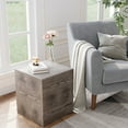 thumbnail image 6 of MOALCOFER Concrete Outdoor side table with Faux Wooden,Square Patio Accen Side Table, 6 of 6