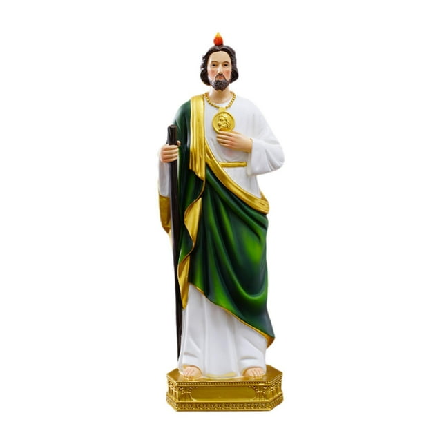 Saint Jude Statue Resina Ornamento de arte Decoración del hogar Regalo novedoso para los creyentes St Jude Holy Figurine para el escritorio de la sala