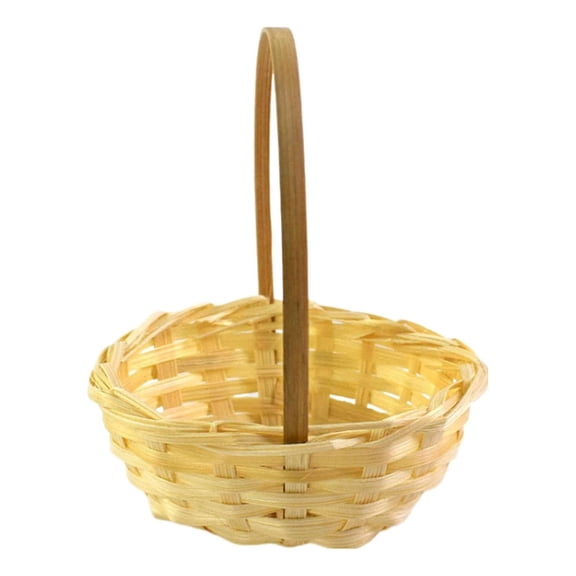 CSSJKYJ Flower Girl Basket, Flower Basket - Flower Arrangement Basket with Handle - Miniature Woven Desktop Orament for Flower Girls, Weddings, Home Garden, Picnic, Outdoor