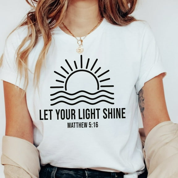 Sam Soft Inspirational Shirt, Let Your Light Shine Shirt, Christian Shirts, Bible Verse Shirt, Women's Religious Shirt, Religious Gifts, Faith ShirtFull Size S-5XL