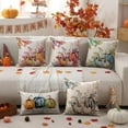 thumbnail image 6 of Fall Pillow Covers 18x18 inch Set of 2 Pink Orange Pumpkin Fallen Leaves Decorative Outdoor Throw PillowCovers Autumn Thanksgiving Farmhouse Decoration for Home Couch TH27-N18, 6 of 6