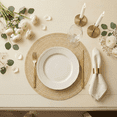 thumbnail image 4 of Sm:)e 15 Inch Round Braided Woven Placemats Set of 4, Cotton Polyester Washable Heat Resistant Placemats, Decor for Kitchen Dining Table and Party(Beige), 4 of 7