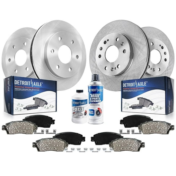 Detroit Axle - Front Rear Disc Rotors Ceramic Brake Pads for Chevrolet Silverado GMC Sierra Suburban Yukon XL 1500 Tahoe Avalanche Cadillac Escalade ESV EXT: 12.99" Front & 13.58" Rear Rotors