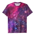 thumbnail image 4 of zaveiop Galaxy T Shirts for Women Space Print Side Slit Crew Neck T-Shirts (Dark Purple, M), 4 of 5