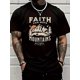 thumbnail image 1 of 1 pcs, 100% Cotton, Faith Can Move Mountains Monogram Printed T Shirt, Seasonal Casual Trendy Men's T Shirt, Crew Neck High Street Cotton Short Sleeve T Shirt, Fashion Boutique T Shirt Tee For Adult,, 1 of 5