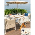 thumbnail image 4 of Outdoor Tablecloth with Umbrella Hole and Zipper, Blue Yellow Flowers Rectangle Table Cloth 54x80 Inch Waterproof Tablecloth, Spring Summer Garden Wildflowers Retro Picnic Table Cover for Patio, 4 of 7