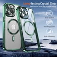 thumbnail image 4 of KOMI Magnetic Case for iPhone 15 Pro Max Case with Full Camera Lens Protector [Strong N56 Magnets] [Compatible with Magsafe] Clear Stylish Case for iPhone 15 ProMax Phone Case, Green, 4 of 5