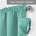 thumbnail image 6 of Turquoise Burlap Texture Farmhouse Short Window Curtain Valances, Farmhouse Vintage Aqua Rod Pocket Kitchen Valances for Living Room Bedroom Bathroom Cafe 54" x 18", 6 of 8