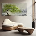 thumbnail image 3 of Golden/Green/Blue Tree of Life Paintings - Large Canvas Print Wall Art for Living Room, Bedroom, Office Decorations, Landscape Artworks with Framed, 60"X30", 3 of 7