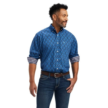 Ariat Mens Wrinkle Dax Classic Fit Shirt, Limoges, Large