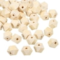 thumbnail image 1 of Uxcell 16mm Perlas de Madera Natural, Paquete de 100 Perlas de Madera sin Terminar, Perlas Sueltas Geométricas Hexagonales, Perlas Espaciadoras, 1 of 5