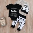thumbnail image 3 of Sunisery 3Pcs Newborn Baby Boy Cotton Top Romper Pants Leggings Hat Outfits Clothes Black 3-6 Months, 3 of 6