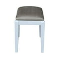 thumbnail image 6 of International Concepts Vanity Stool Home Decor Style1 Microfiber Upholstered Seat Table Set White, 6 of 7