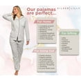 thumbnail image 5 of Silver Lilly - Striped Women's Pajama Set -Soft Button-Up Fleece Jammies - Comfortable PJ Sleepwear - Grey - Large, 5 of 6