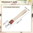 thumbnail image 2 of Uxcell Wrist Lanyard Keychain 7.87 inch Braided Wristlet Strap with Silver Clasp Hand Key Holders Lanyard Beige, 2 of 6