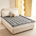 thumbnail image 1 of Oaskys Surmatelas à Surpiqûres Superposées – Tapis de Sol Matelassé Pliable à Coutures, Mousse à Haute Densité pour le Sommeil des Invités et le Camping pour un Confort Nocturne, Gris, 1 of 5