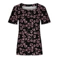 thumbnail image 4 of Camisetas informales de verano para mujer, cuello cuadrado, manga corta, túnica, blusas sueltas y cómodas OAVQHLG3B Store  lin121212, 4 of 4