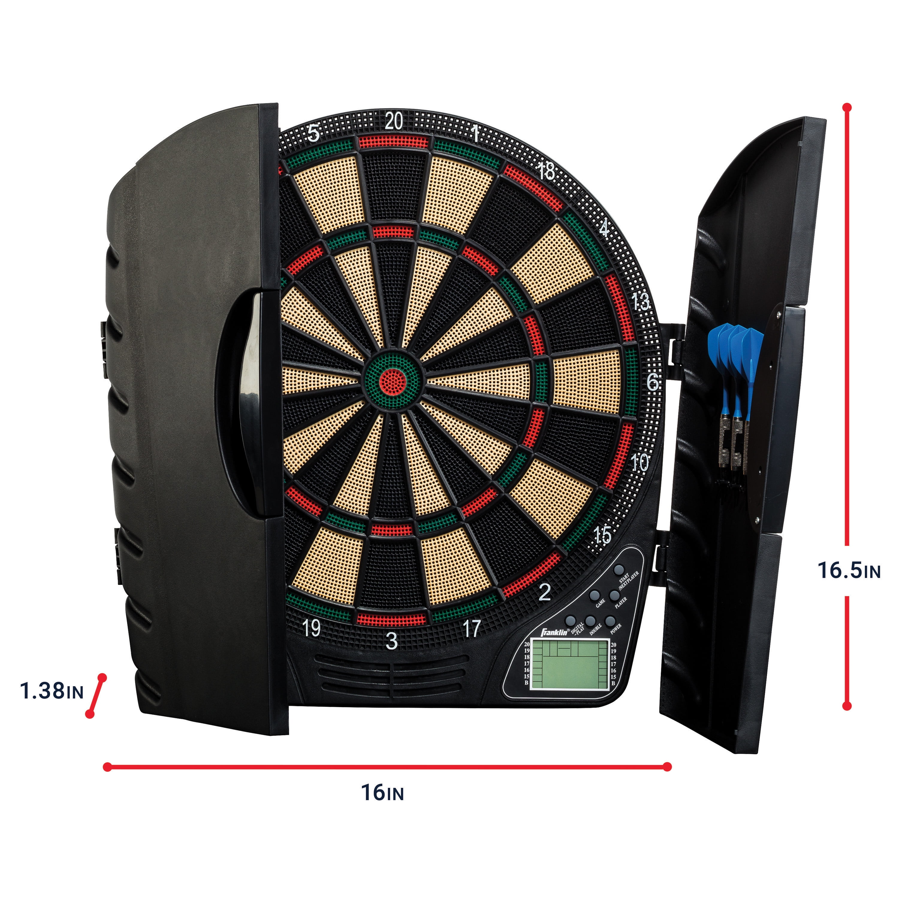 Franklin Sports Electronic Soft Tip Dart Board Set FS3000 Darts Set with Di... 