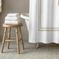 thumbnail image 3 of Creative Products Beige and White Letter M Monogrammed 71x74 Shower Curtain, 3 of 7