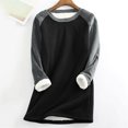 thumbnail image 2 of Hfyihgf Plus Size Women Sherpa Fleece Lined Pullover Casual Long Sleeve Crewneck Thicken Sweatshirts Winter Thermal Long Loungrwear Tunic Tops(Black,5XL), 2 of 5