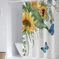 thumbnail image 6 of Sunflower Shower Curtain Butterfly Fabric Shower Curtain for Bathroom, Waterproof Bath Curtain with Hooks, Quick-Drying, Weighted Hem, Machine Washable 72" W x 72" L, 6 of 6