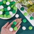 thumbnail image 3 of 100 bolas de pompones verdes para manualidades, de 25 mm, de poliéster, multicolor, suaves y esponjosas, redondas, mini pompones., 3 of 9
