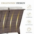 thumbnail image 6 of Opohoro 71" Wide Brown Wicker Patio 3-Seat Couch, Weather Resistant Rattan Outdoor Furniture Sofa with Deep Seat for Patio Backyard Porch, Beige Cushion, 6 of 10