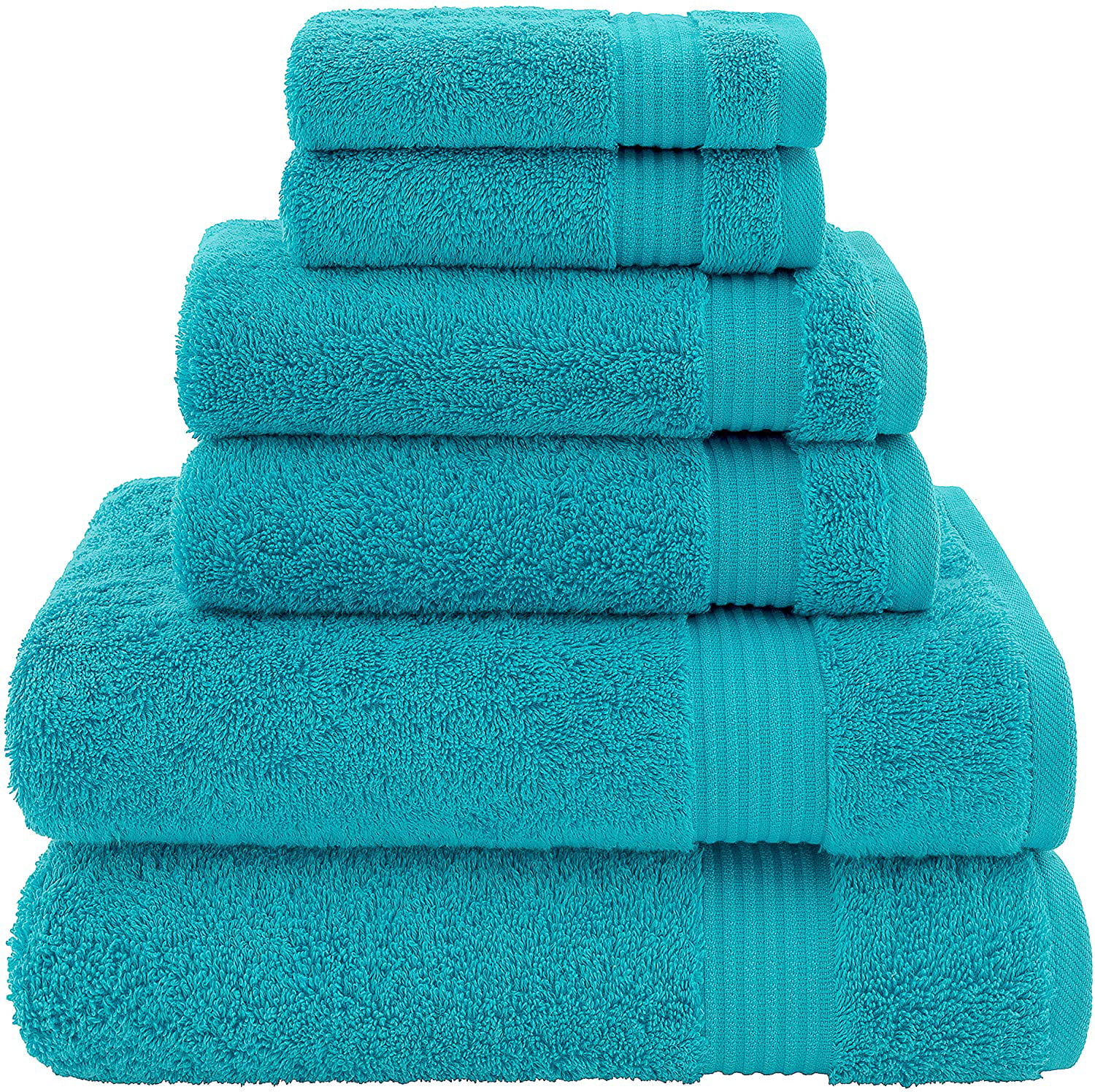 Shower 6 Piece Bath Towel Set for Bathroom Spa Soft and Absorbent 