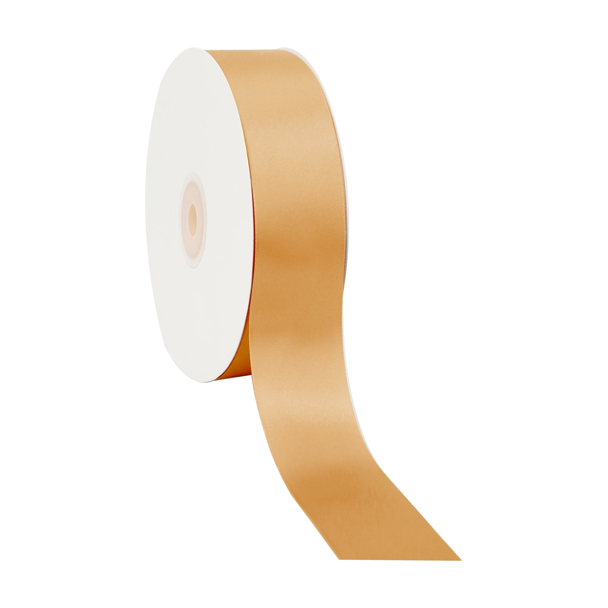 LaRibbons 1 1/2" Gold Single Face Satin Ribbon, 50 Yard