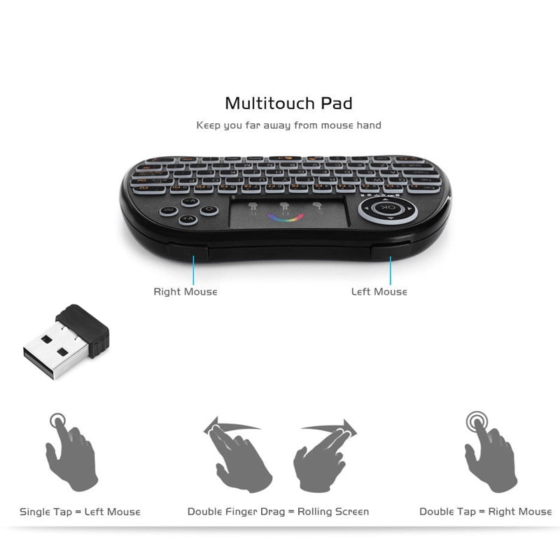 Wireless Touch Mini Keyboard 2.4G Multi Point with RGB Backlight Cordless Keypad