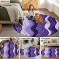 thumbnail image 6 of Round Area Rug 6ft,Gradient Purple Waves Line Washable Carpet Non-Slip Runner Accent Rugs Indoor Floor Mat for Bedroom Living Room Decor,Abstract Wavy Stripes Art, 6 of 9