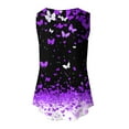 thumbnail image 4 of Women's Butterfly Printed Camis Sleeveless Blouse Crewneck Camisole Loose Fitting Tank Top Beautiful Graphic T-Shirt Summer Tunic Tops with Long Flowy Hem, 4 of 4