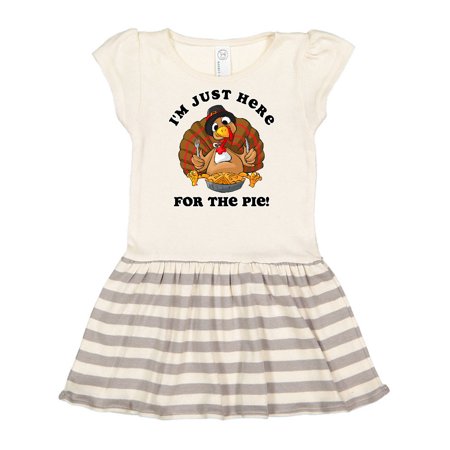 

Inktastic Turkey Here For The Pie Gift Toddler Girl Dress