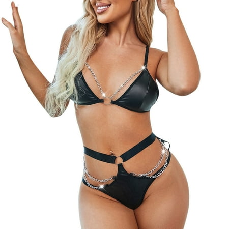 

Zuwimk Lingerie For Women Plus Size Lingerie For Women Mesh Maxi Nightdress Strappy Exotic Sleepwear Side Slits Black XL