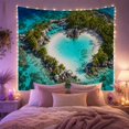 thumbnail image 2 of Aerial Tropical Lagoon with White Sand and Palm Trees, Serene Coastal Style for Beach Lovers, Lagoon Wall Art, Housewarming Gift, Tapestry Wall Hanging for Bedroom and Living Room, 2 of 7