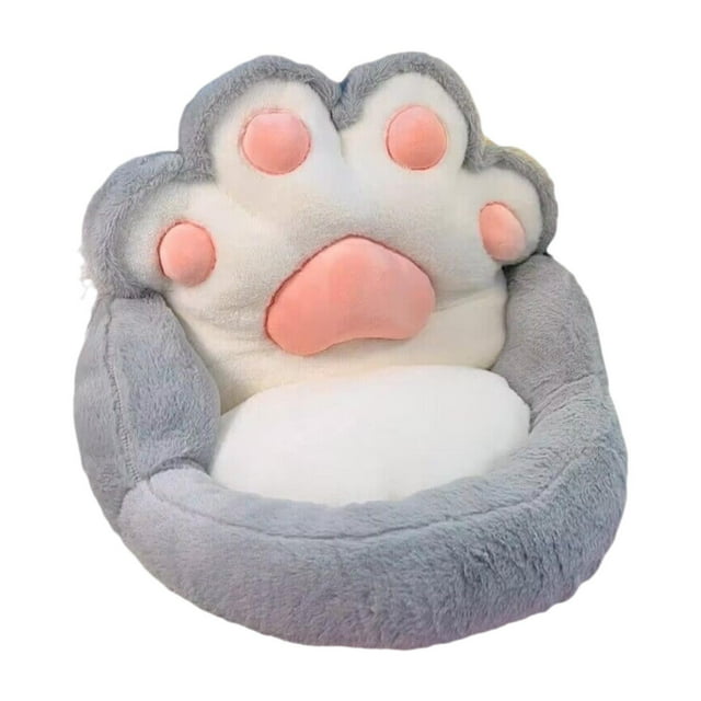 Sofá perezoso de 1 plaza, muebles con garra de gato, silla de lectura cómoda de felpa para oficina, balcón, salón, sala de estar y dormitorio Gris