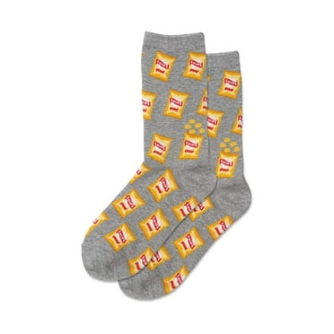 Potato Chips Grey Heather Ladies Crew Socks