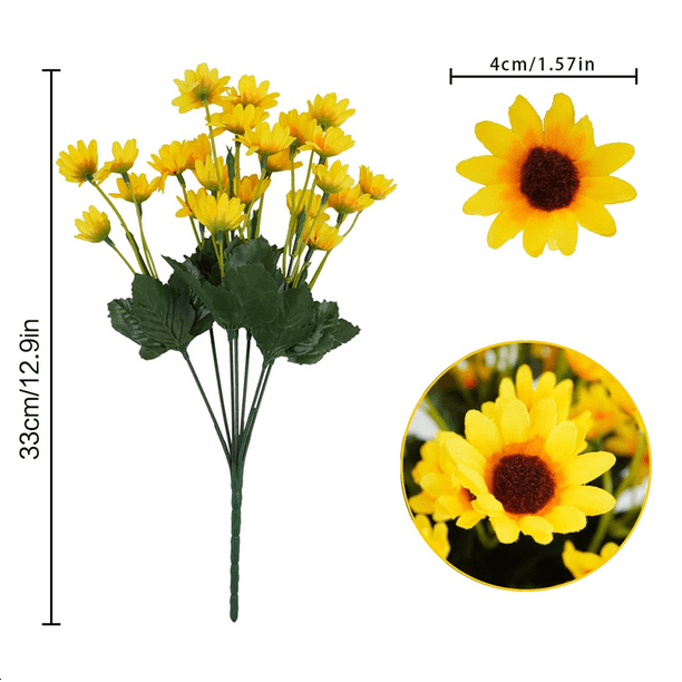 12PCS Silk Sunflowers Artificial Flowers Bulk, Fake Sunflowers with 22