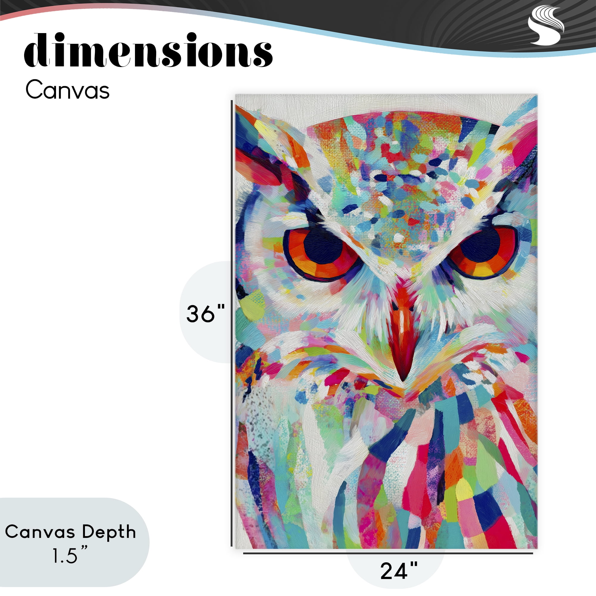 Stupell Industries Expressive Owl Gaze Canvas Wall Art, design by Chromatic Storm Studio