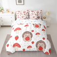 thumbnail image 2 of Erosebridal Red Mushroom Strawbrary Bedding Sets Full Size,Cute Hedgehog Comforter Sets with Sheets,Animal Print Bed in a Bag Full Size,Ultra Soft Room Decoration Reversible,7pcs, 2 of 6