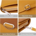 thumbnail image 4 of (Negro) Cartera para mujer Bolso bandolera para teléfono Monedero de cuero Monedero para teléfono celular Mini bolsa Tarjetero Bolso tipo billetera para hombro Monederos pequeños para viajes livianos JM, 4 of 5