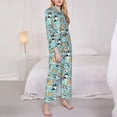 thumbnail image 3 of Yiaed Dogs Print Pajamas Women's Long Sleeve Sleepwear Soft Button Down Loungewear Pjs Lounge Set Nightwear Womens Pajama Pants-Medium, 3 of 7