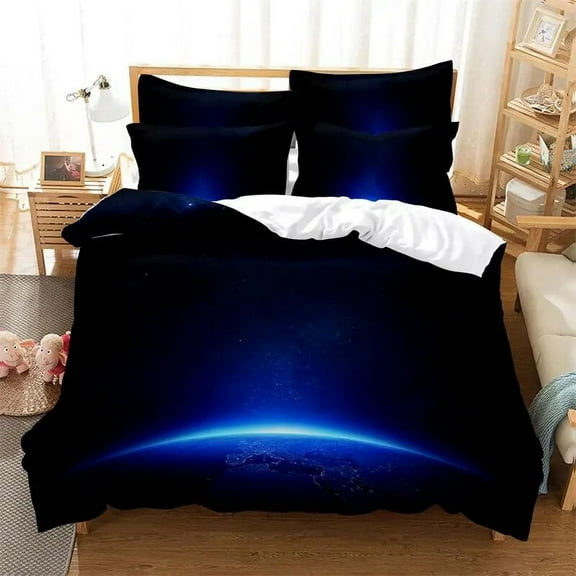 Planet Bedding Earth Duvet Cover Set 3D Digital Printing Bed Linen Fashion Polyester Comforter Cover Bedding Sets King Full Size