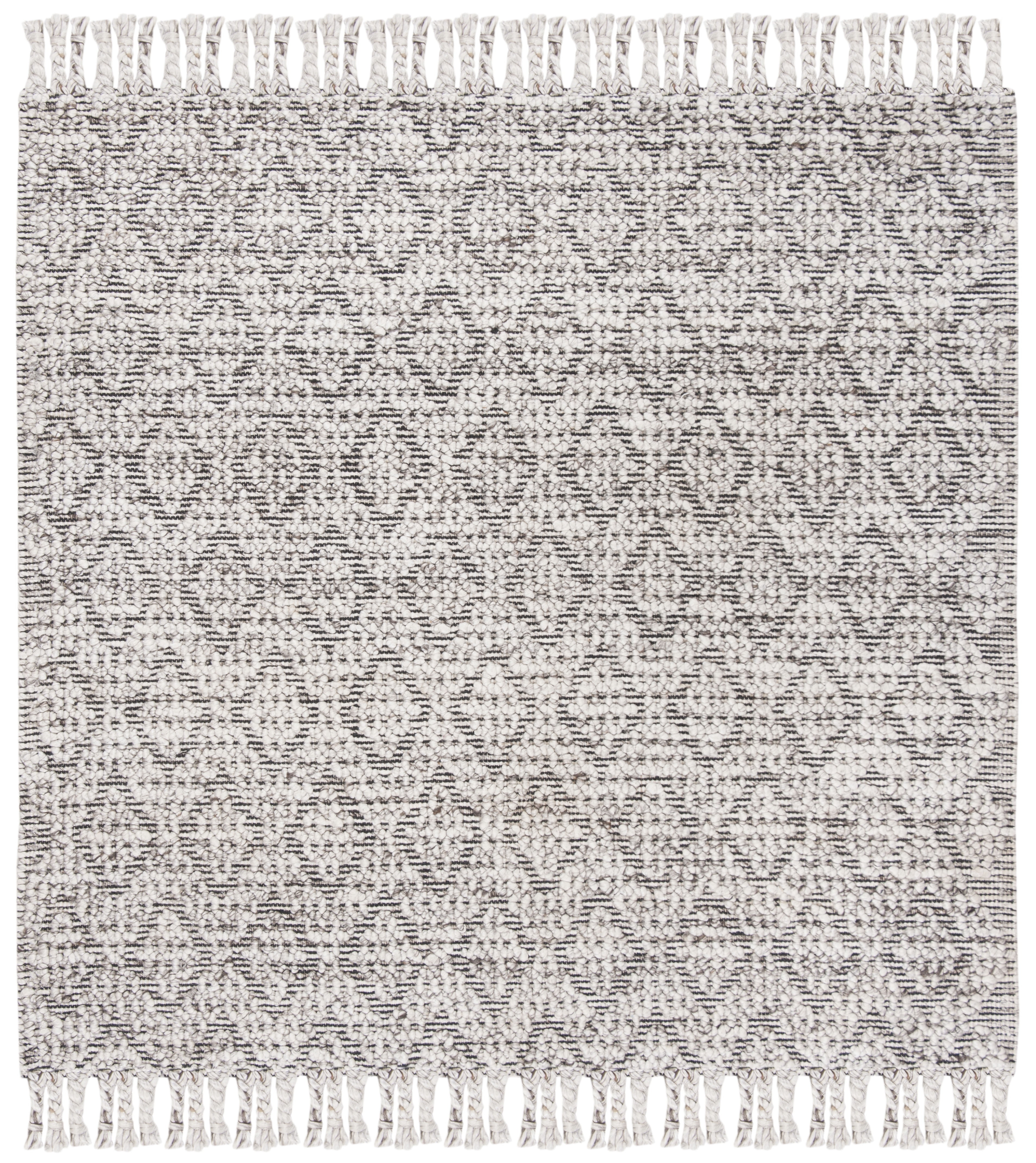 SAFAVIEH Natura Aifric Braided Diamonds Area Rug, Charcoal, 6' x 6' Square