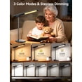 thumbnail image 4 of YULINKCO Cordless Desk Lamp, Rechargeable Battery Powered LED Table Light, 3 Color Modes Adjustable Brightness, Magnetic Wireless Lamp for Reading, Working, Bedside, Flashlight with Signal Light, 4 of 10