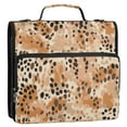 thumbnail image 2 of Water-Resistant 3-Ring Binder Organizer with Multiple Pockets Zipper Binder Bag for Office Earthy Brown Leopard Print, 2 of 8