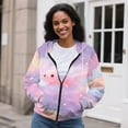thumbnail image 3 of DISNIMO Axolotl Printed Hoodies for Women Zip Up Jacket Coat Long Sleeve Sport Sweatshirt Casual Hooded Tops with Pockets, XS, 3 of 6